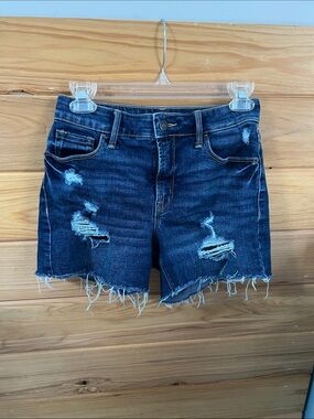 Old Navy Dark Blue Distressed Jean Shorts